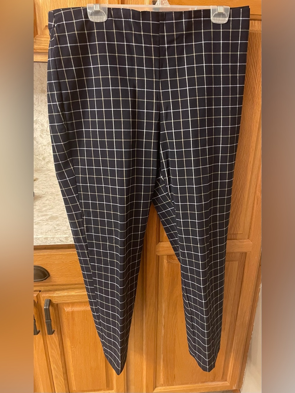 Tribal Womans Navy Dress Pants with White Windowpane Grid